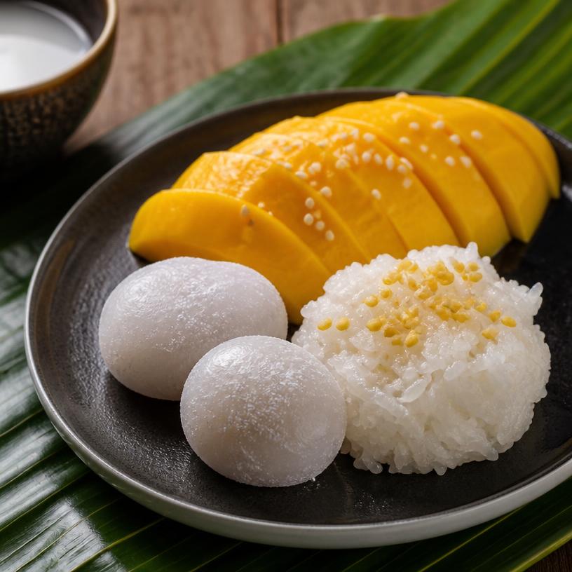 Mochi i mango sticky rice